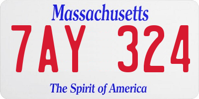 MA license plate 7AY324
