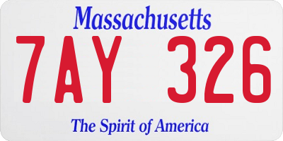 MA license plate 7AY326