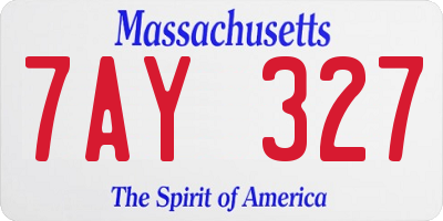 MA license plate 7AY327