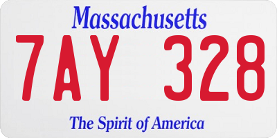 MA license plate 7AY328
