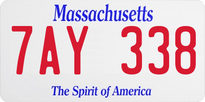 MA license plate 7AY338