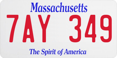 MA license plate 7AY349