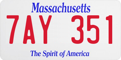 MA license plate 7AY351