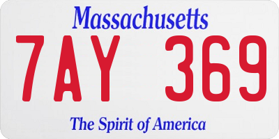 MA license plate 7AY369
