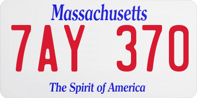 MA license plate 7AY370