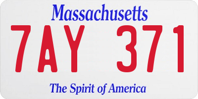 MA license plate 7AY371
