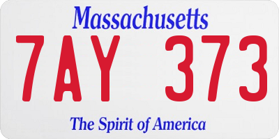 MA license plate 7AY373