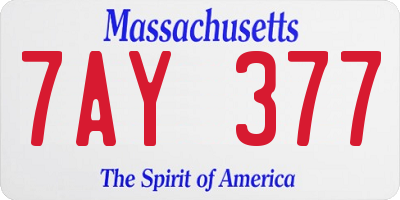 MA license plate 7AY377