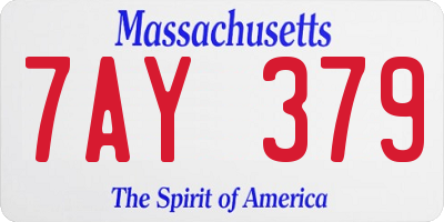 MA license plate 7AY379