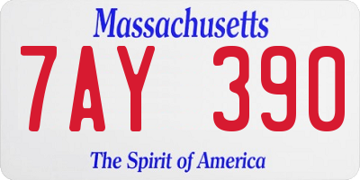 MA license plate 7AY390