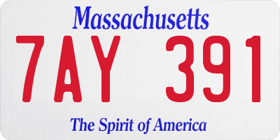 MA license plate 7AY391