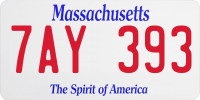 MA license plate 7AY393