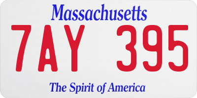 MA license plate 7AY395