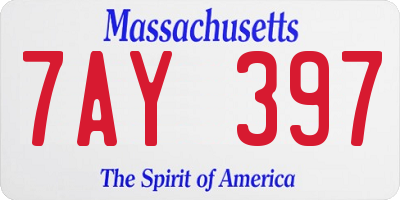 MA license plate 7AY397