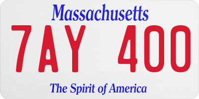 MA license plate 7AY400