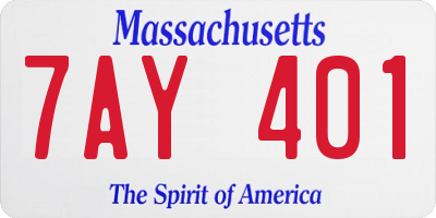 MA license plate 7AY401