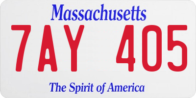 MA license plate 7AY405