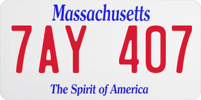 MA license plate 7AY407