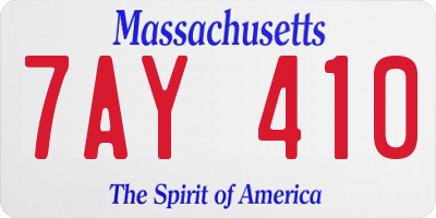 MA license plate 7AY410