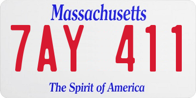 MA license plate 7AY411