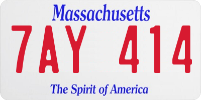 MA license plate 7AY414