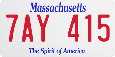 MA license plate 7AY415