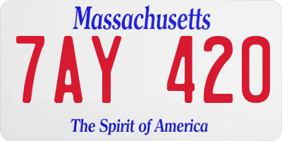MA license plate 7AY420