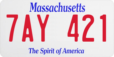 MA license plate 7AY421