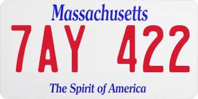 MA license plate 7AY422