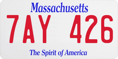 MA license plate 7AY426
