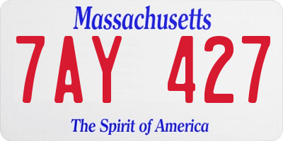 MA license plate 7AY427