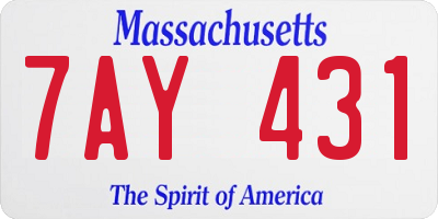 MA license plate 7AY431