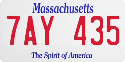 MA license plate 7AY435
