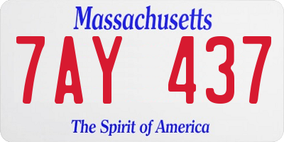 MA license plate 7AY437
