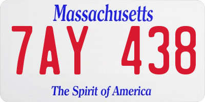 MA license plate 7AY438
