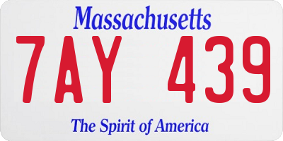 MA license plate 7AY439