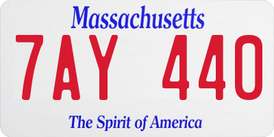 MA license plate 7AY440