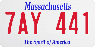 MA license plate 7AY441
