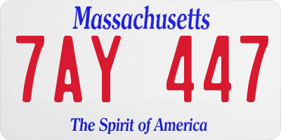 MA license plate 7AY447