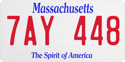 MA license plate 7AY448