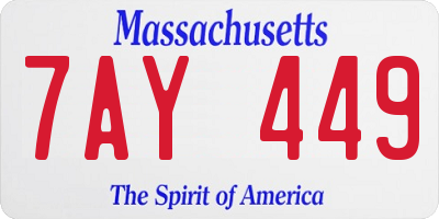 MA license plate 7AY449