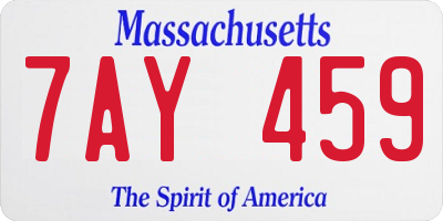 MA license plate 7AY459