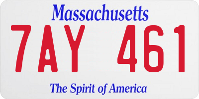 MA license plate 7AY461