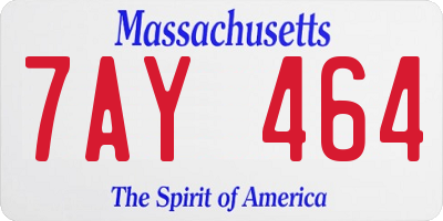 MA license plate 7AY464
