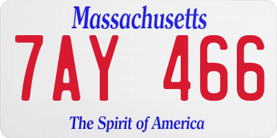 MA license plate 7AY466