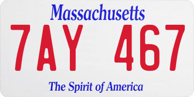 MA license plate 7AY467