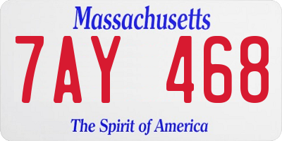 MA license plate 7AY468