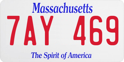 MA license plate 7AY469