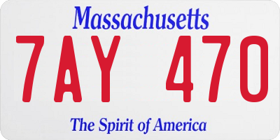 MA license plate 7AY470
