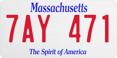 MA license plate 7AY471